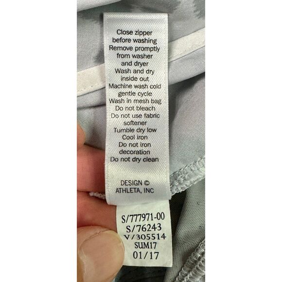 ATHLETA Track This Leopard Print Gray/White Running Shorts, 3", Sz S - Picture 9 of 9